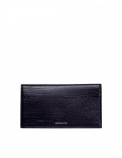 Ugo Cacciatori Black Grained Leather Long Pocket Wallet 169595